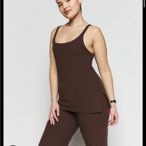 Madalie Knit Two Piece - Reformation - size small - color cafe